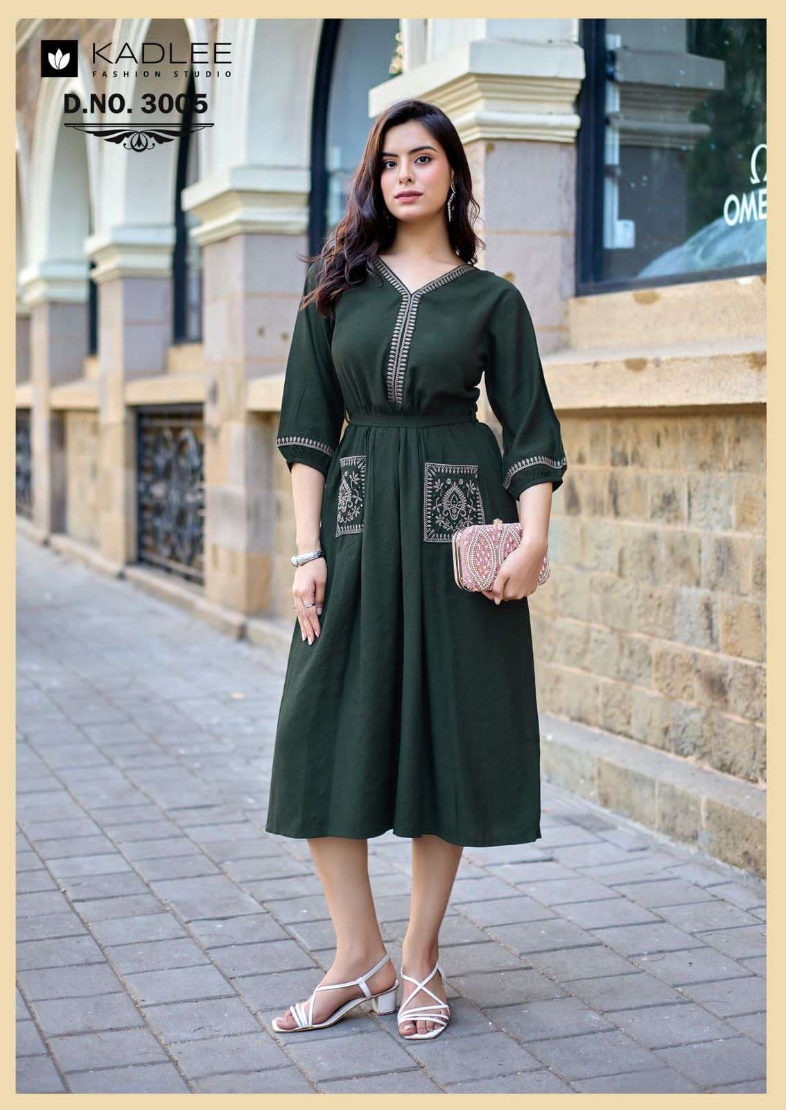 Kadlee Aleena Viscose Weaving Handwork Kurti 5 Pcs Set