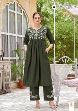 Kadlee Morpankh Rayon Flex Kurti Pant Set 6 Pcs Wholesale