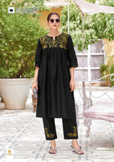 Kadlee Morpankh Rayon Flex Kurti Pant Set 6 Pcs Wholesale