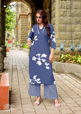 Kadlee Rangoli Vol-3 - Rayon Printed Kurti With Bottom 6 PCS Set Collection - Casual Daily Wear Co-Ord Set By M.R. Saree Emporium