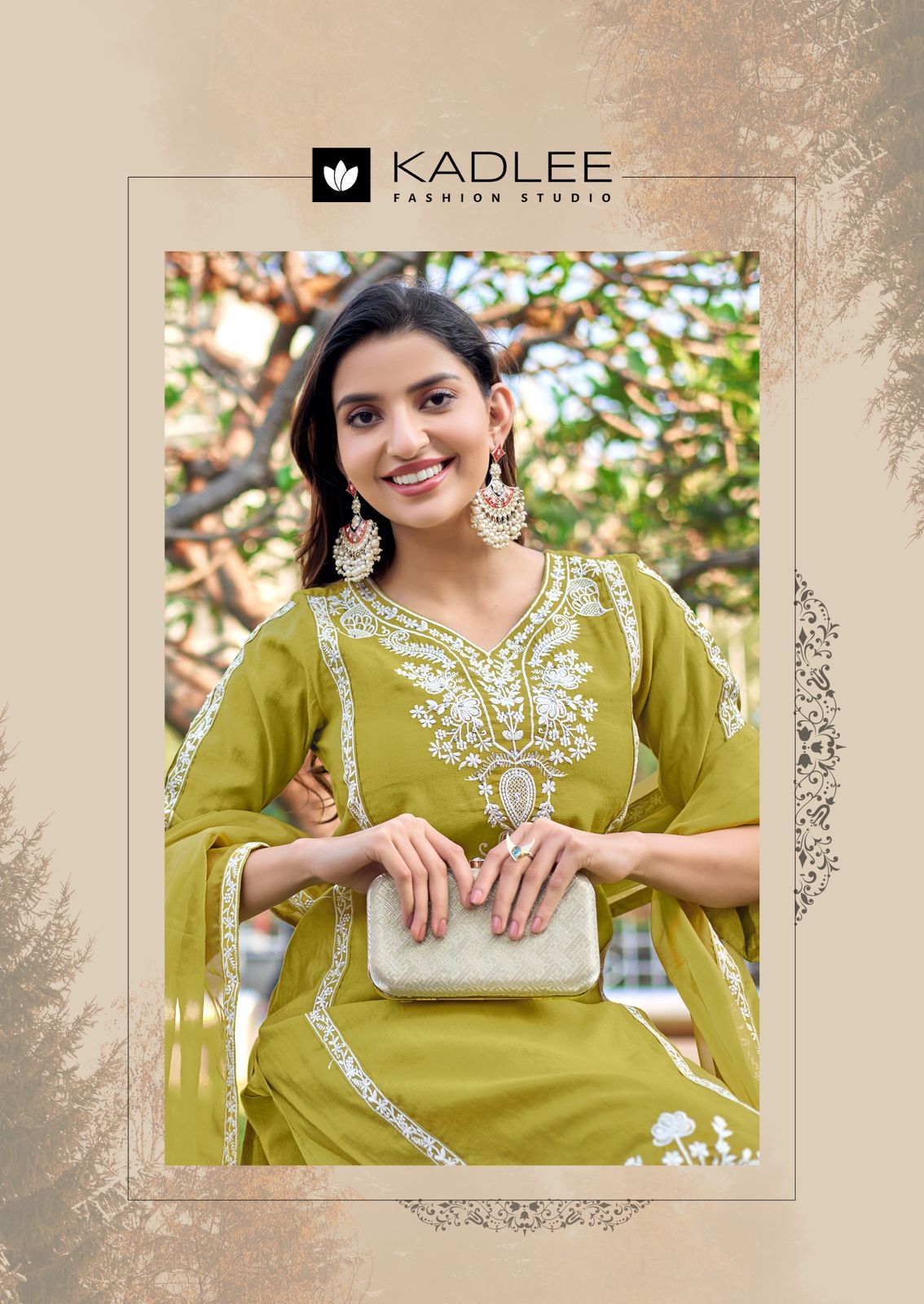 Kadlee Risha - Viscose Thread Work Kurti Pant With Dupatta 6 PCS Set Collection - Festive Wear By M.R. Saree Emporium