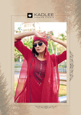 Kadlee Risha - Viscose Thread Work Kurti Pant With Dupatta 6 PCS Set Collection - Festive Wear By M.R. Saree Emporium