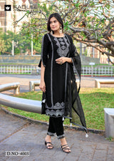 Kadlee Risha - Viscose Thread Work Kurti Pant With Dupatta 6 PCS Set Collection - Festive Wear By M.R. Saree Emporium