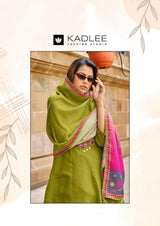 Kadlee Roopam - Mul Chanderi Hand Work Kurti Pant With Dupatta 5 PCS Set Collection - Premium Ethnic Wear By M.R. Saree Emporium