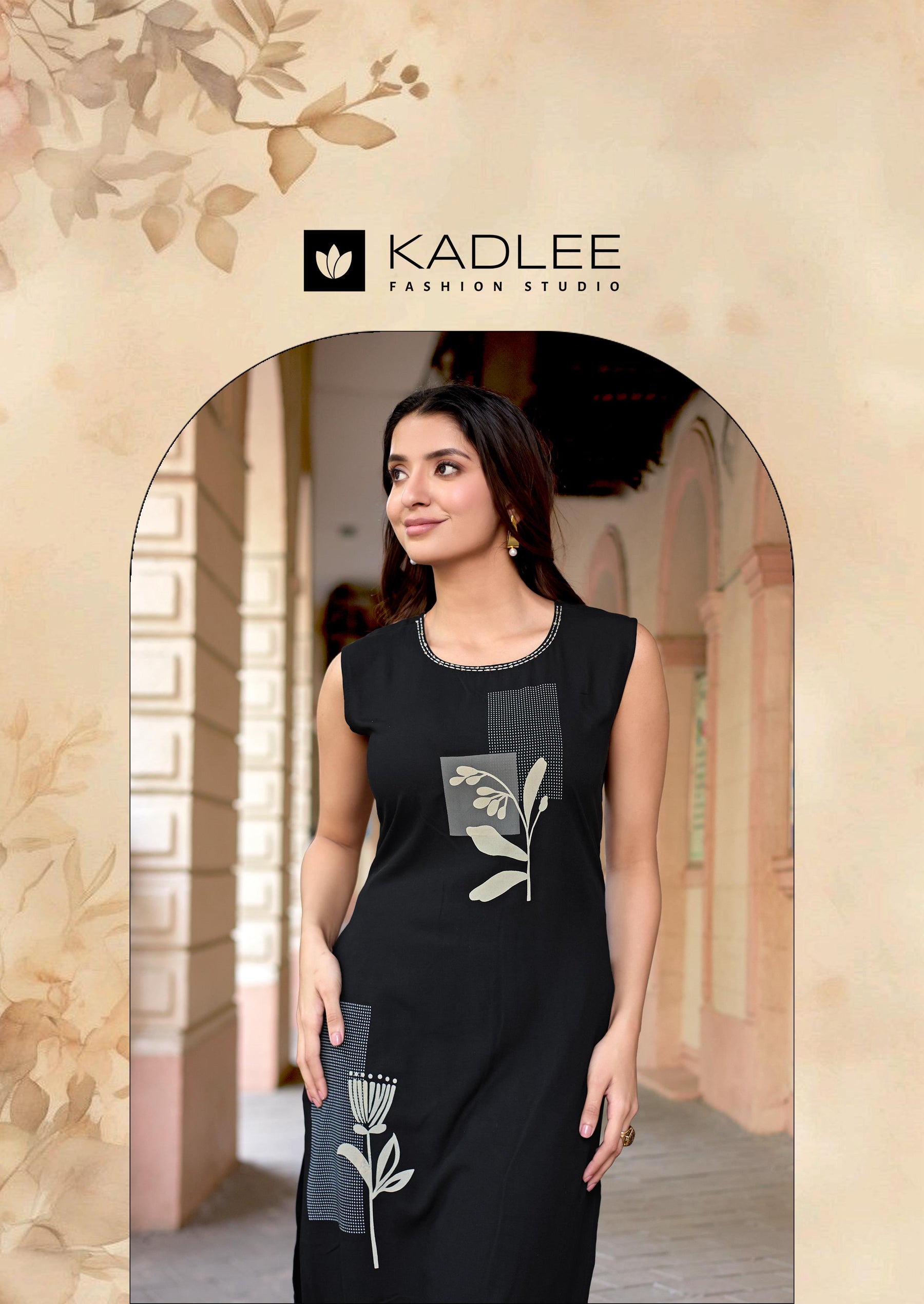 Kadlee Rose Wood - Rayon Printed Kurti With Bottom 6 PCS Set Collection - Daily Wear Ethnic Set By M.R. Saree Emporium