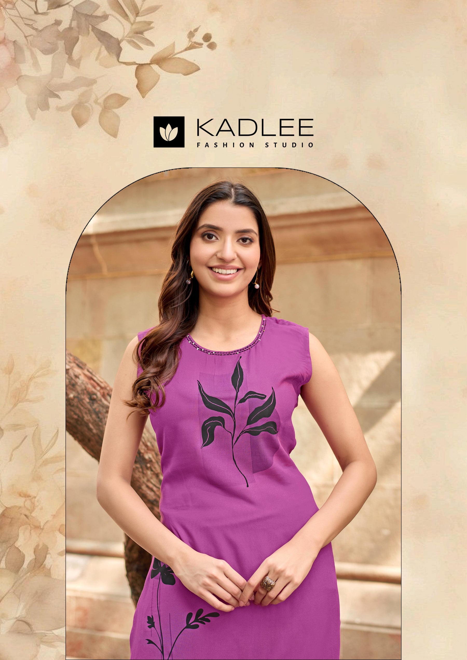 Kadlee Rose Wood - Rayon Printed Kurti With Bottom 6 PCS Set Collection - Daily Wear Ethnic Set By M.R. Saree Emporium