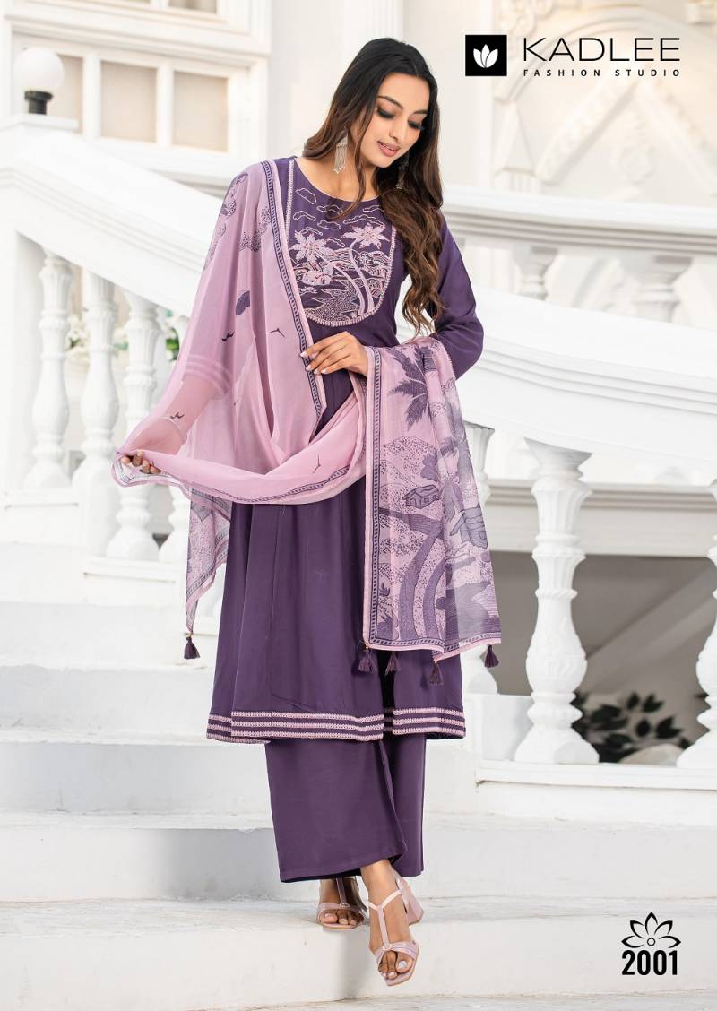 Kadlee Swarnika - Fancy Rayon Kurti Bottom With Dupatta 4 PCS Set Collection - Designer Daily & Festive Wear By M.R. Saree Emporium