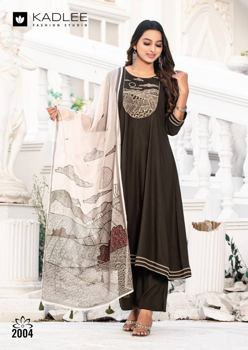 Kadlee Swarnika - Fancy Rayon Kurti Bottom With Dupatta 4 PCS Set Collection - Designer Daily & Festive Wear By M.R. Saree Emporium