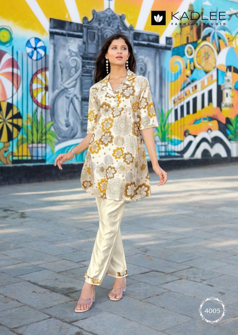 Kadlee Vrunda Vol 02 - Printed Cord Set Kurti Pant Collection 4 PCS - Trendy Casual Wear By M.R. Saree Emporium