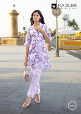 Kadlee Vrunda Vol 02 - Printed Cord Set Kurti Pant Collection 4 PCS - Trendy Casual Wear By M.R. Saree Emporium