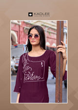 Kadlee Yashvi - Rayon Thread Work Casual Wear Kurti Collection 6 PCS - Daily Wear Stylish Kurtis By M.R. Saree Emporium