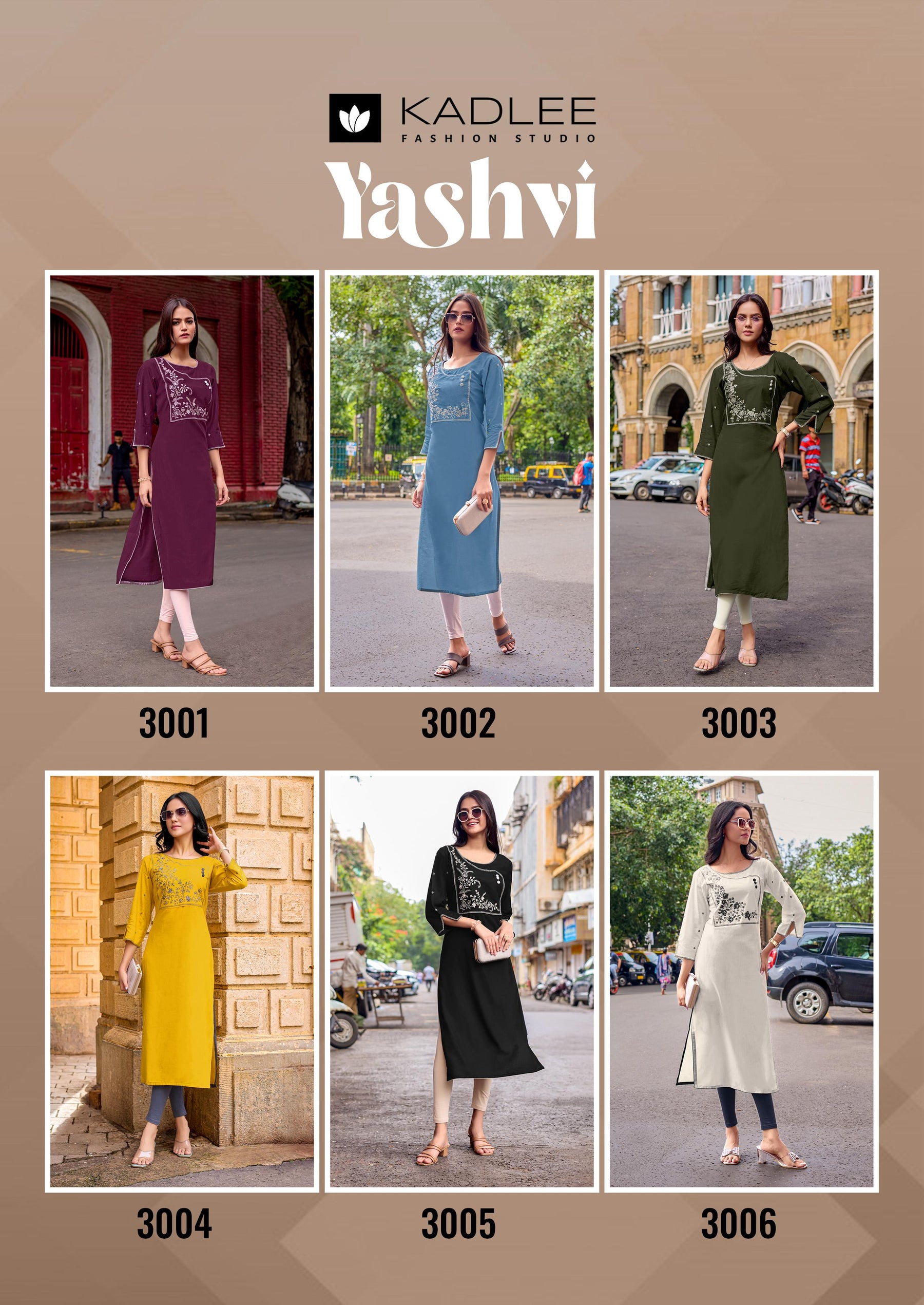 Kadlee Yashvi - Rayon Thread Work Casual Wear Kurti Collection 6 PCS - Daily Wear Stylish Kurtis By M.R. Saree Emporium