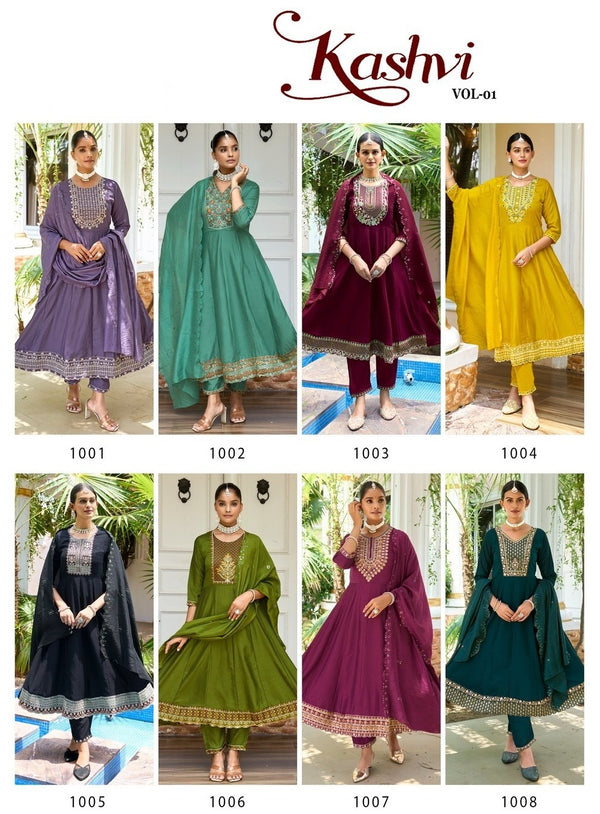 KASHVI VOL-1 – Anarkali Kurti with Pant & Dupatta  Passion Tree by M.R. Saree Emporium