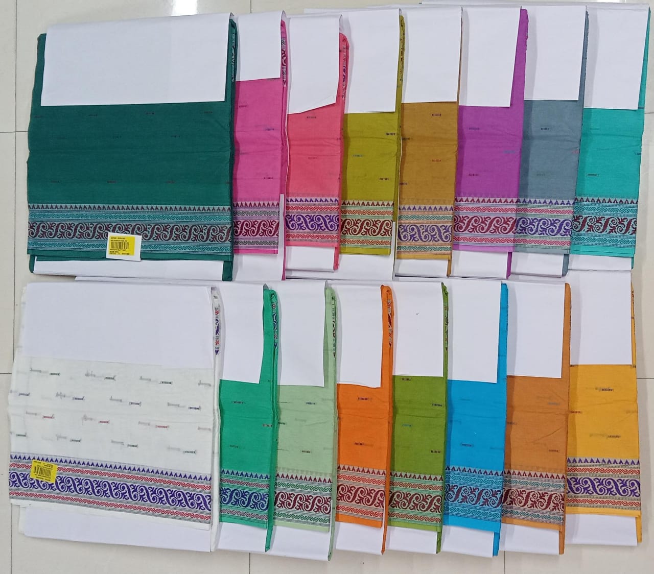 Kavya Butta Cotton Saree – 16 Pcs Set-M.R. Saree Emporium