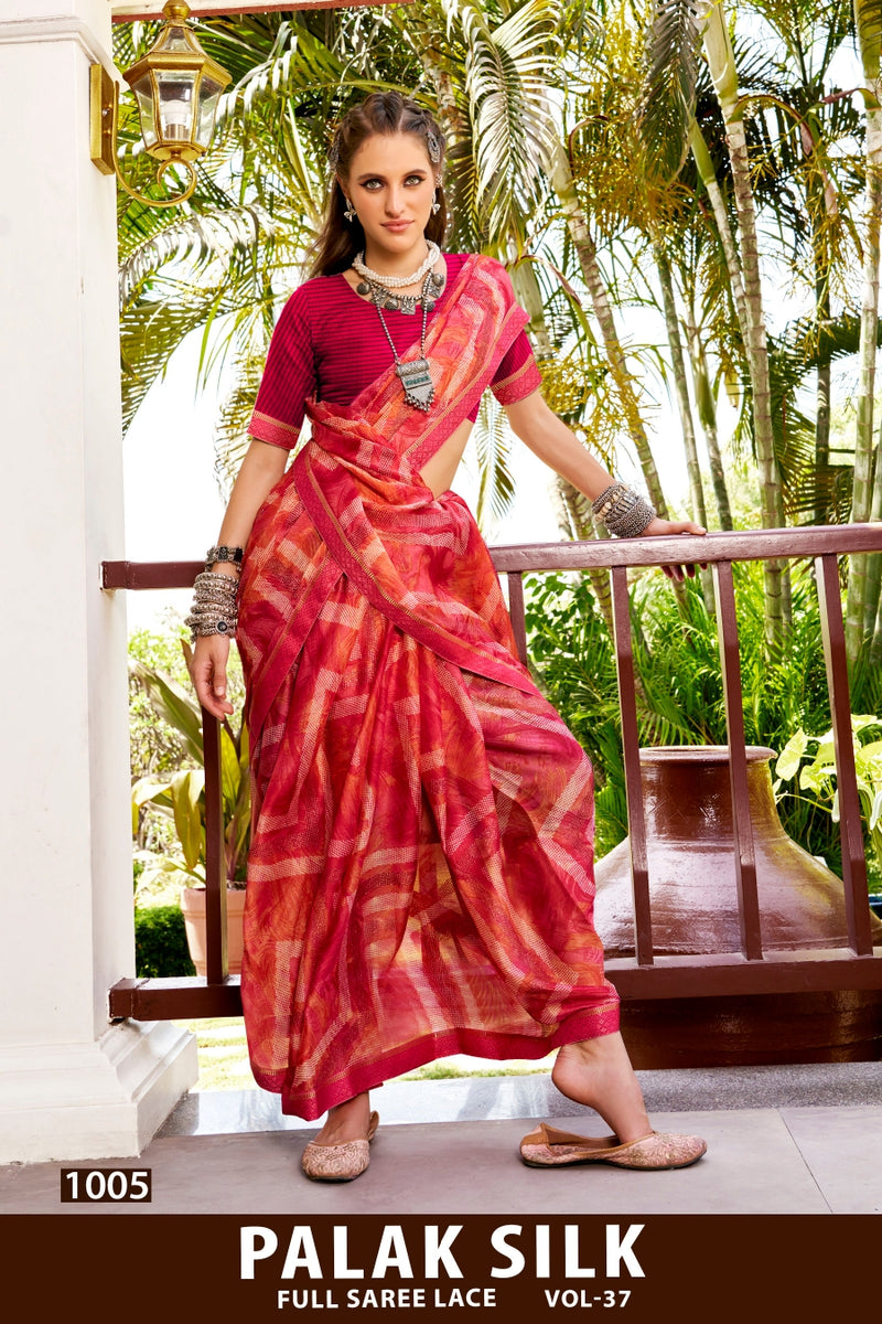 Kayaan Palak Silk Vol-37 Chiffon Fancy Saree | M.R. Saree Emporium