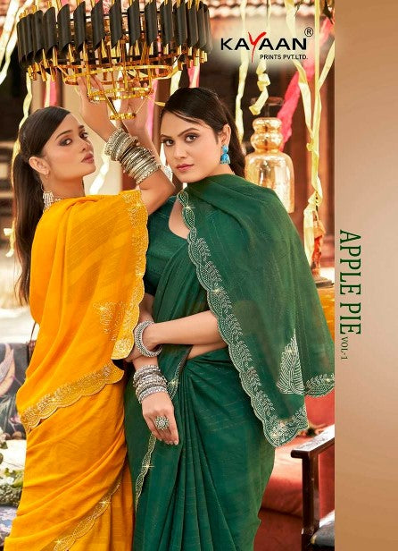Kayaan Apple Pie Fancy Georgette Saree 6 Pcs Set Wholesale - Designer Printed Sarees – M.R. Saree Emporium