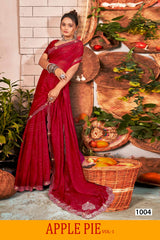 Kayaan Apple Pie Fancy Georgette Saree 6 Pcs Set Wholesale - Designer Printed Sarees – M.R. Saree Emporium
