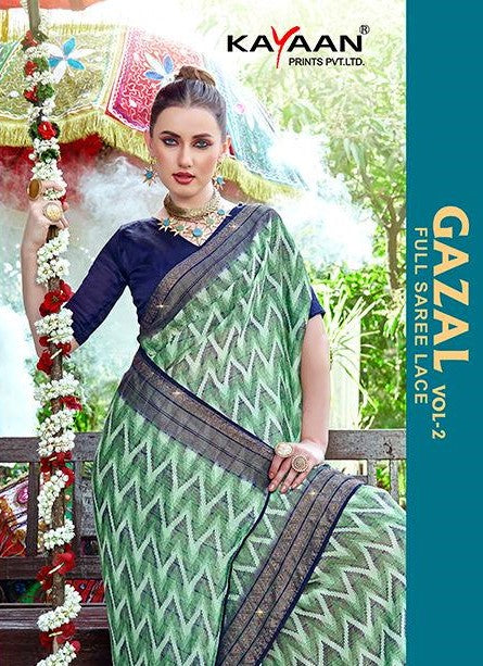 Kayaan Gazal Vol-2 Brasso Saree – 8 Pcs Set Wholesale | M.R. Saree Emporium