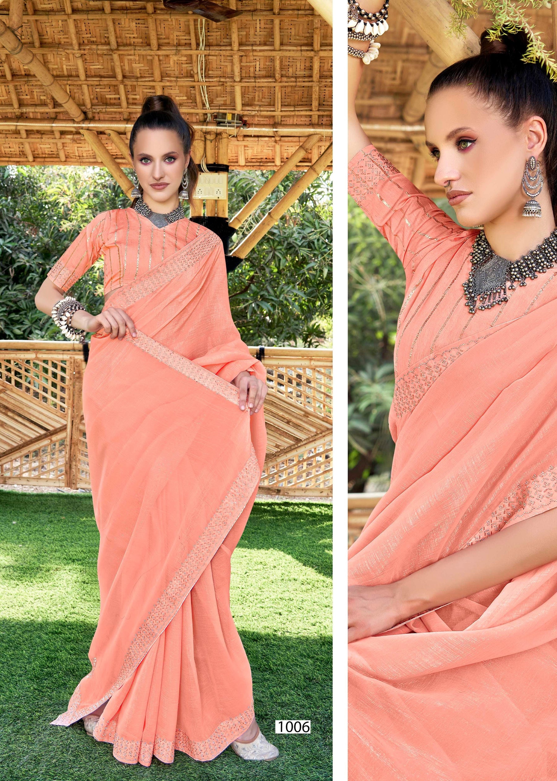 Kayaan Gmail Vol-1 Fancy Saree – 8 Pcs Set Wholesale | M.R. Saree Emporium