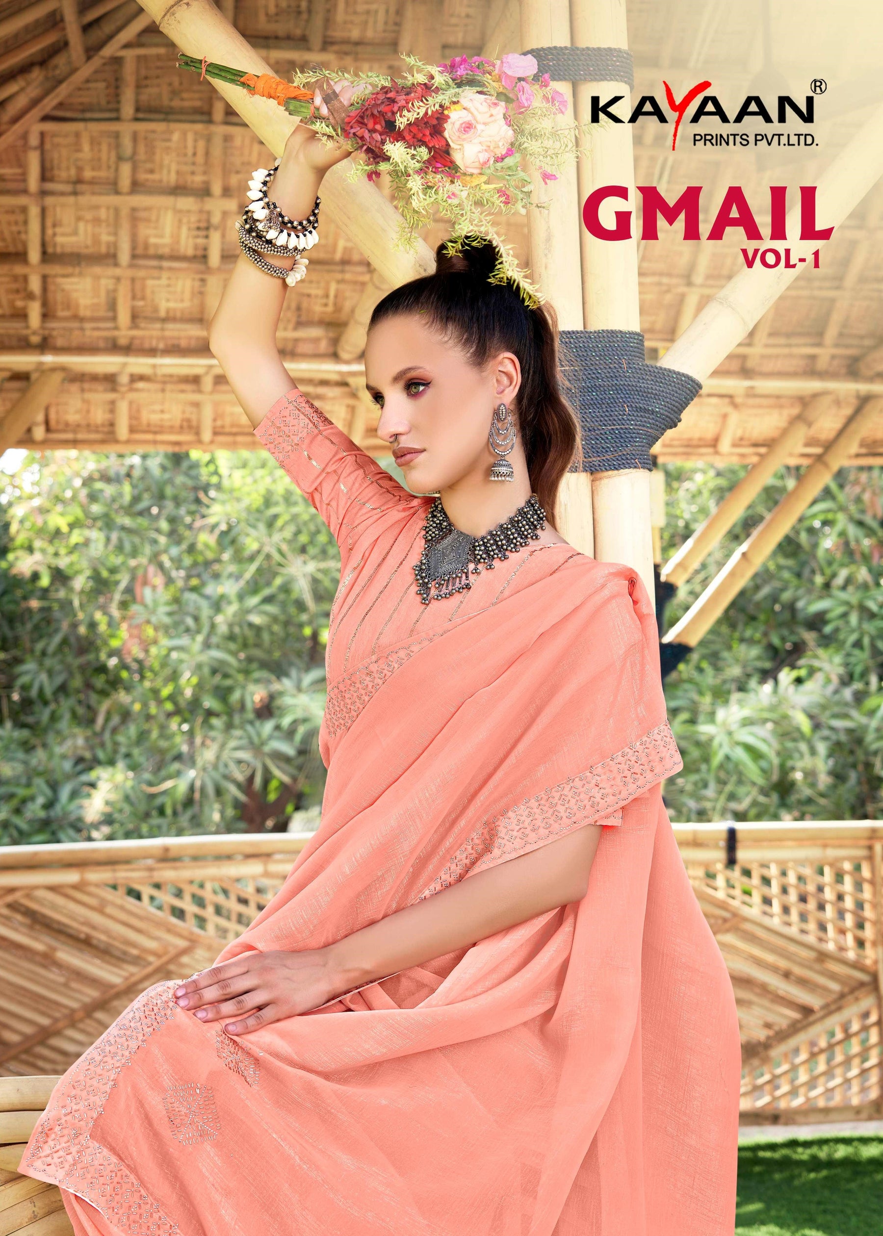 Kayaan Gmail Vol-1 Fancy Saree – 8 Pcs Set Wholesale | M.R. Saree Emporium