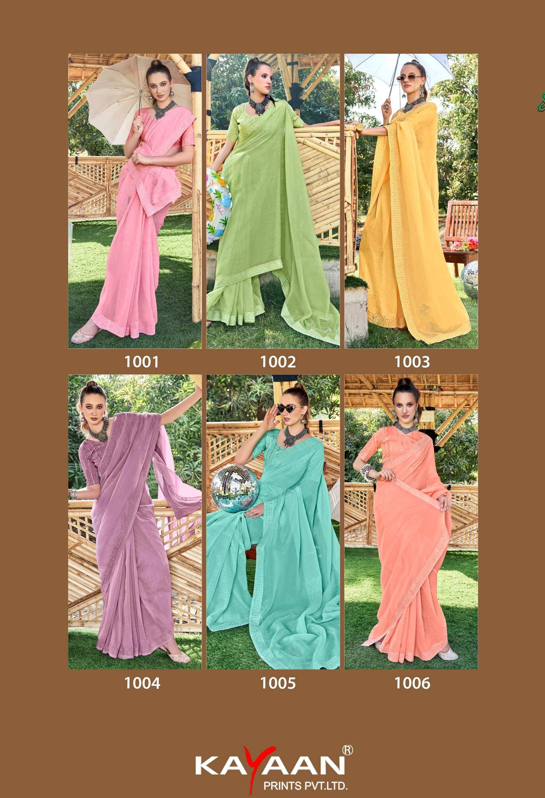 Kayaan Gmail Vol-1 Fancy Saree – 8 Pcs Set Wholesale | M.R. Saree Emporium