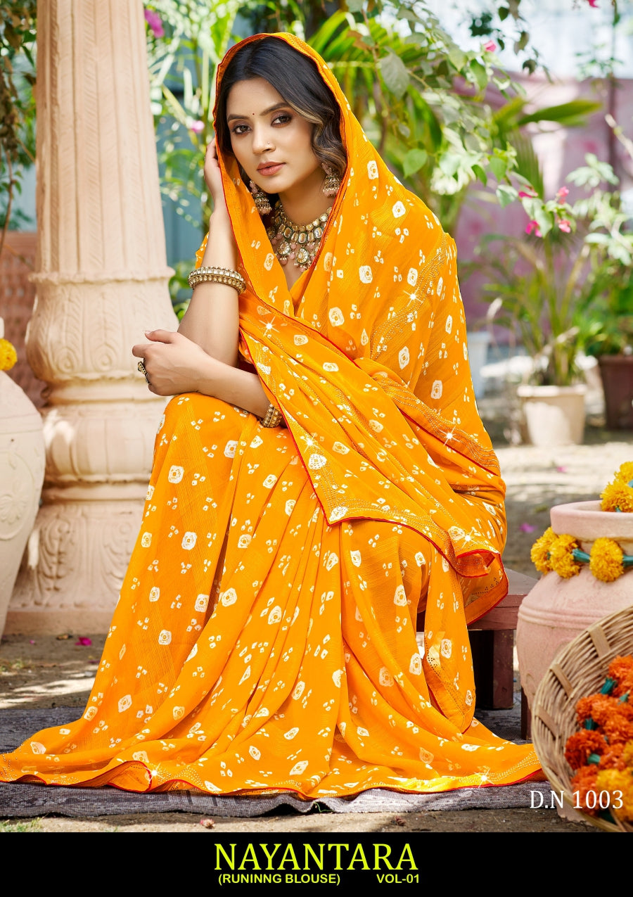 Kayaan Nayantara Vol-01 Georgette Saree Set (Pack of 8) – Lightweight Printed Daily Wear Sarees - M.R. Saree Emporium
