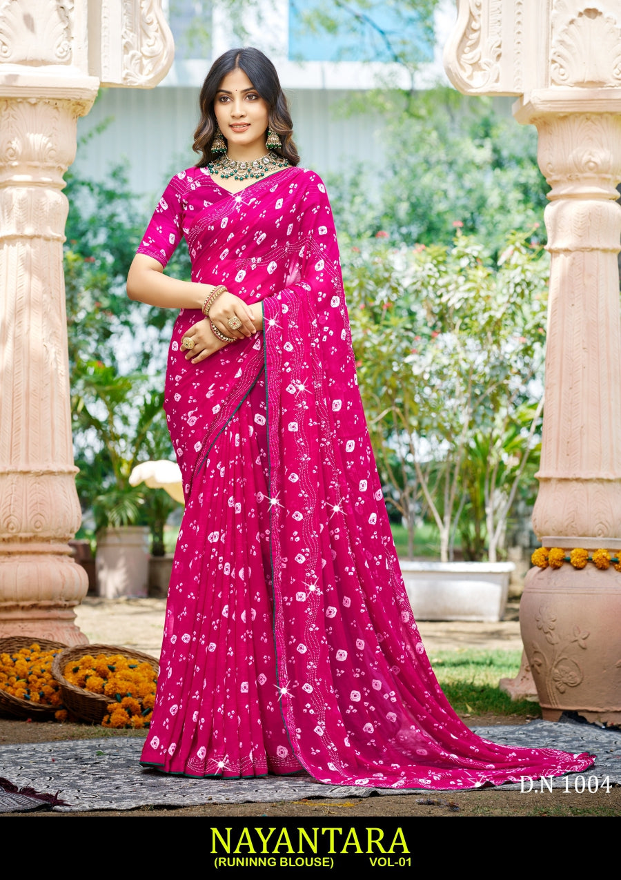 Kayaan Nayantara Vol-01 Georgette Saree Set (Pack of 8) – Lightweight Printed Daily Wear Sarees - M.R. Saree Emporium