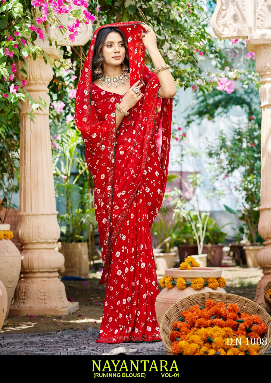 Kayaan Nayantara Vol-01 Georgette Saree Set (Pack of 8) – Lightweight Printed Daily Wear Sarees - M.R. Saree Emporium