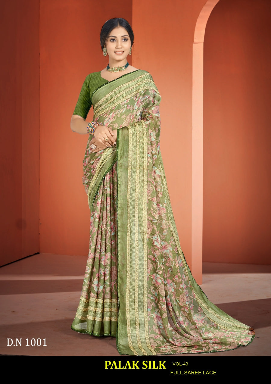 Kayaan Palak Silk Vol-43 Moss Chiffon Saree 8 Pcs Set Wholesale - Fancy Designer Printed Sarees – M.R. Saree Emporium