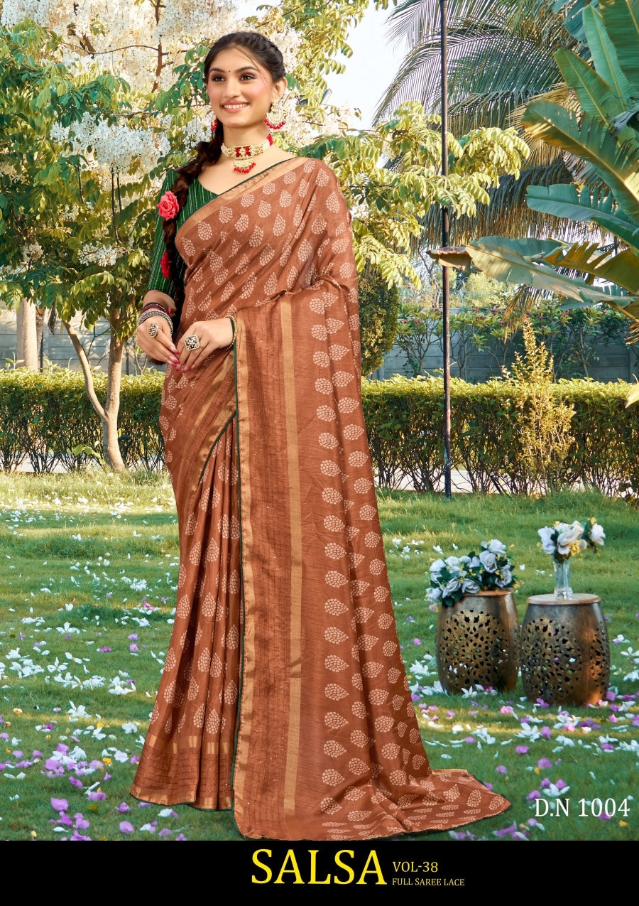 Kayaan Salsa Vol-38 Cotton Saree 8 Pcs Set with Lace Border - M.R. Saree Emporium