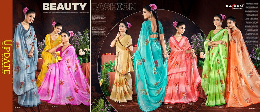 Kayaan Update Vol-60 Exclusive Fancy Print Saree  | M.R. Saree Emporium