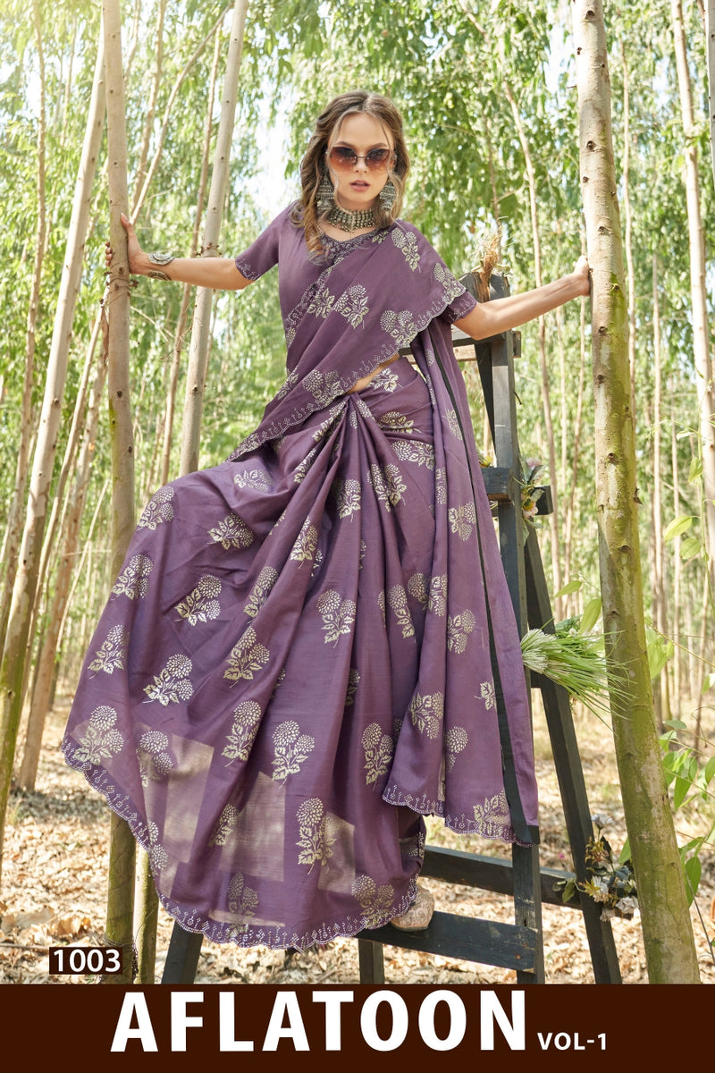 Kayaan Aflatoon V-1 Prints Swarovski Saree | M.R. Saree Emporium