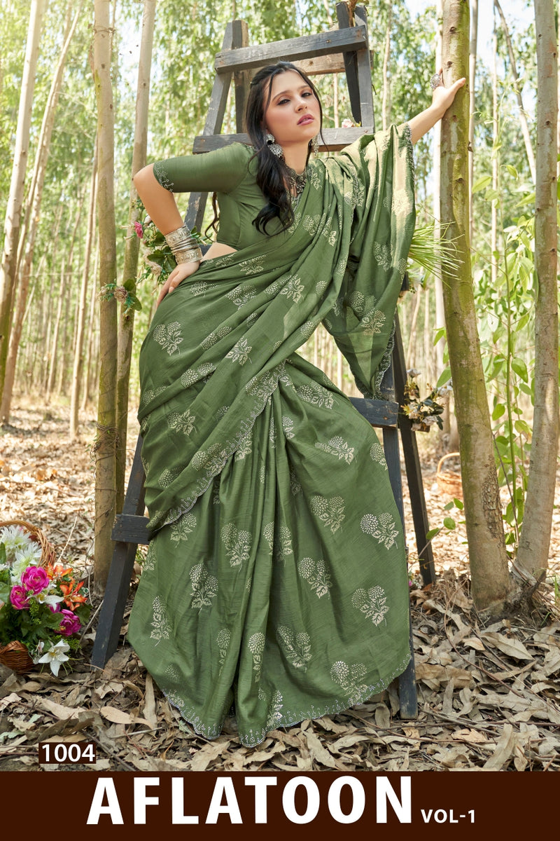 Kayaan Aflatoon V-1 Prints Swarovski Saree | M.R. Saree Emporium