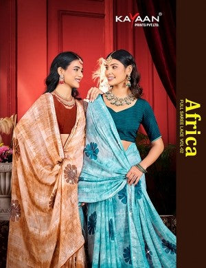 Kayaan Africa Vol-02 Simmar Chiffon Saree – 8 PCS Set – M.R. Saree Emporium