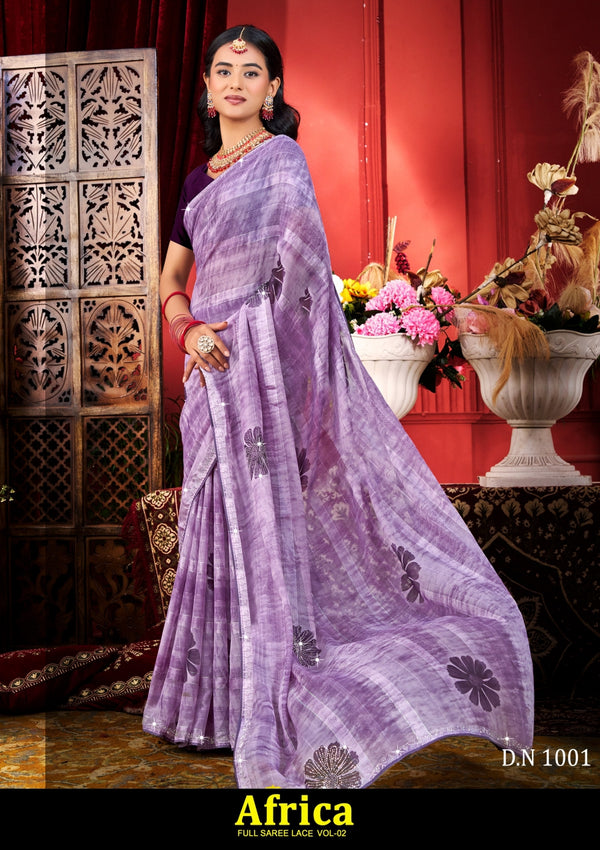 Kayaan Africa Vol-02 Simmar Chiffon Saree – 8 PCS Set – M.R. Saree Emporium