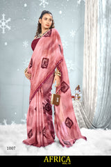 Kayaan Africa Vol-13 Full Saree Lace – Georgette Fabric 8 Pcs Set Wholesale -M.R. Saree Emporium