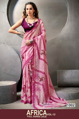 Kayaan Africa Vol-12 Full Saree Lace – Georgette Fabric 8 Pcs Set Wholesale -M.R. Saree Emporium