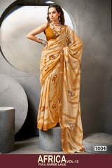 Kayaan Africa Vol-12 Full Saree Lace – Georgette Fabric 8 Pcs Set Wholesale -M.R. Saree Emporium