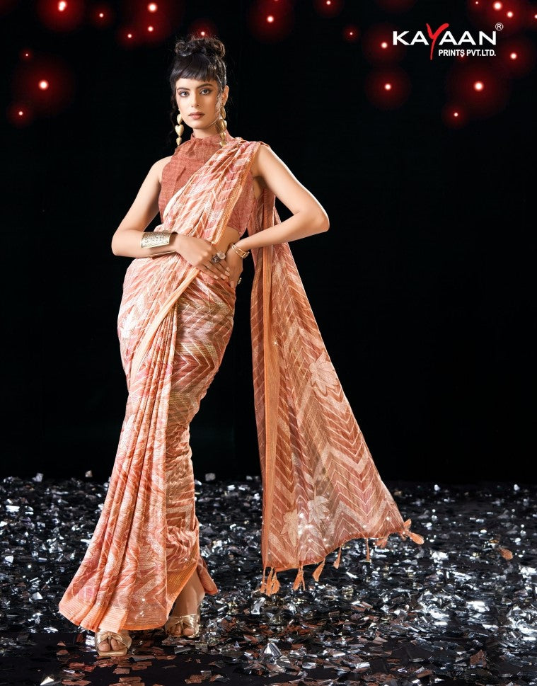 Kayaan Ayushi Vol-01 Printed Simmar Chiffon Saree (8 Pcs Set) – M.R. Saree Emporium