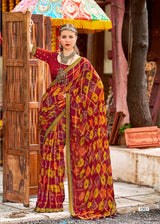 Kayaan Chand Baliya Vol-1 Brasso Print Saree with Lace M.R. Saree Emporium