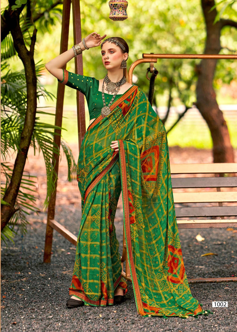 Kayaan Chand Baliya Vol-1 Brasso Print Saree with Lace M.R. Saree Emporium