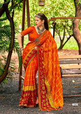 Kayaan Chand Baliya Vol-1 Brasso Print Saree with Lace M.R. Saree Emporium