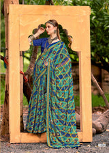 Kayaan Chand Baliya Vol-1 Brasso Print Saree with Lace M.R. Saree Emporium