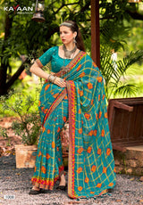 Kayaan Chand Baliya Vol-1 Brasso Print Saree with Lace M.R. Saree Emporium