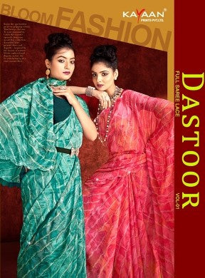 Kayaan Dastoor Vol-01 Chiffon Saree – 8 PCS Set – M.R. Saree Emporium