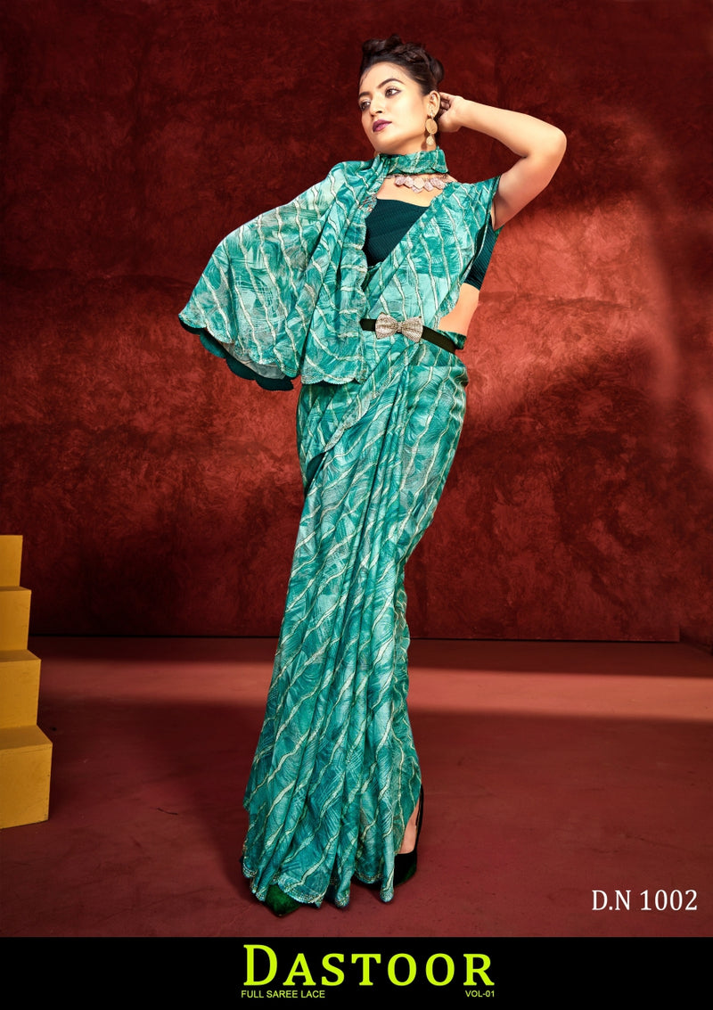 Kayaan Dastoor Vol-01 Chiffon Saree – 8 PCS Set – M.R. Saree Emporium