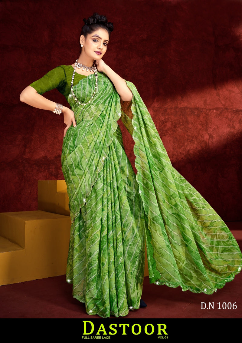Kayaan Dastoor Vol-01 Chiffon Saree – 8 PCS Set – M.R. Saree Emporium