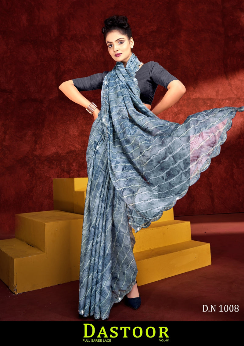 Kayaan Dastoor Vol-01 Chiffon Saree – 8 PCS Set – M.R. Saree Emporium