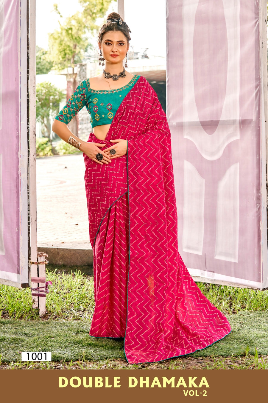 Kayaan Dastoor Vol-01 Chiffon Saree – 8 PCS Set – M.R. Saree Emporium