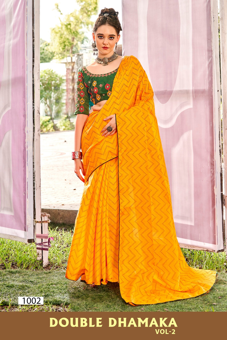 Kayaan Dastoor Vol-01 Chiffon Saree – 8 PCS Set – M.R. Saree Emporium